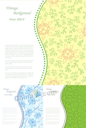 清新花纹矢量文本背景